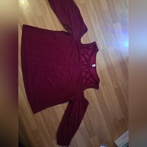 Burgundy blouse long sleeve